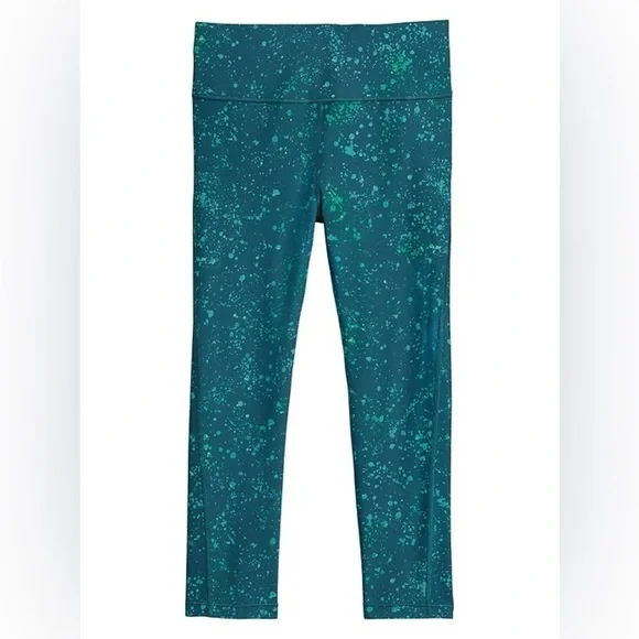 Athleta Ultimate Stash Pocket Split Capri Pant Splattered Green size Medium - Picture 9 of 9